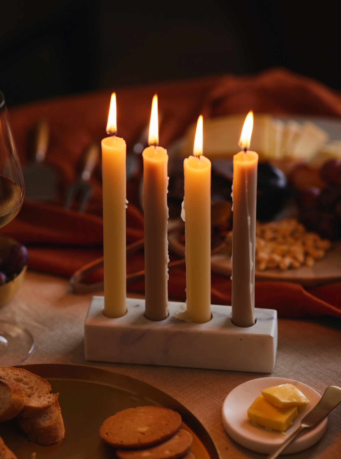 4 candle Marble Candle holder