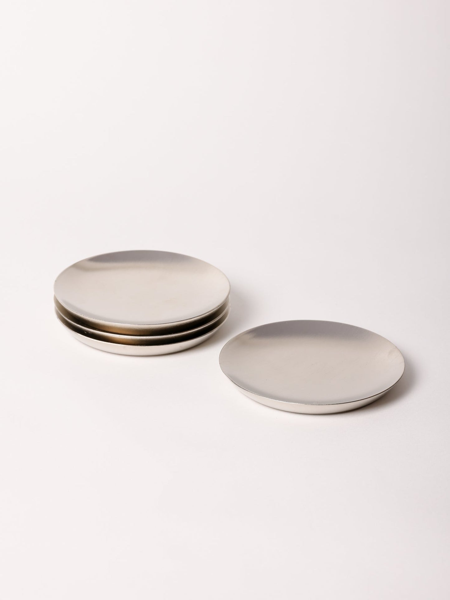 Brushed Mirror Aluminium Coasters