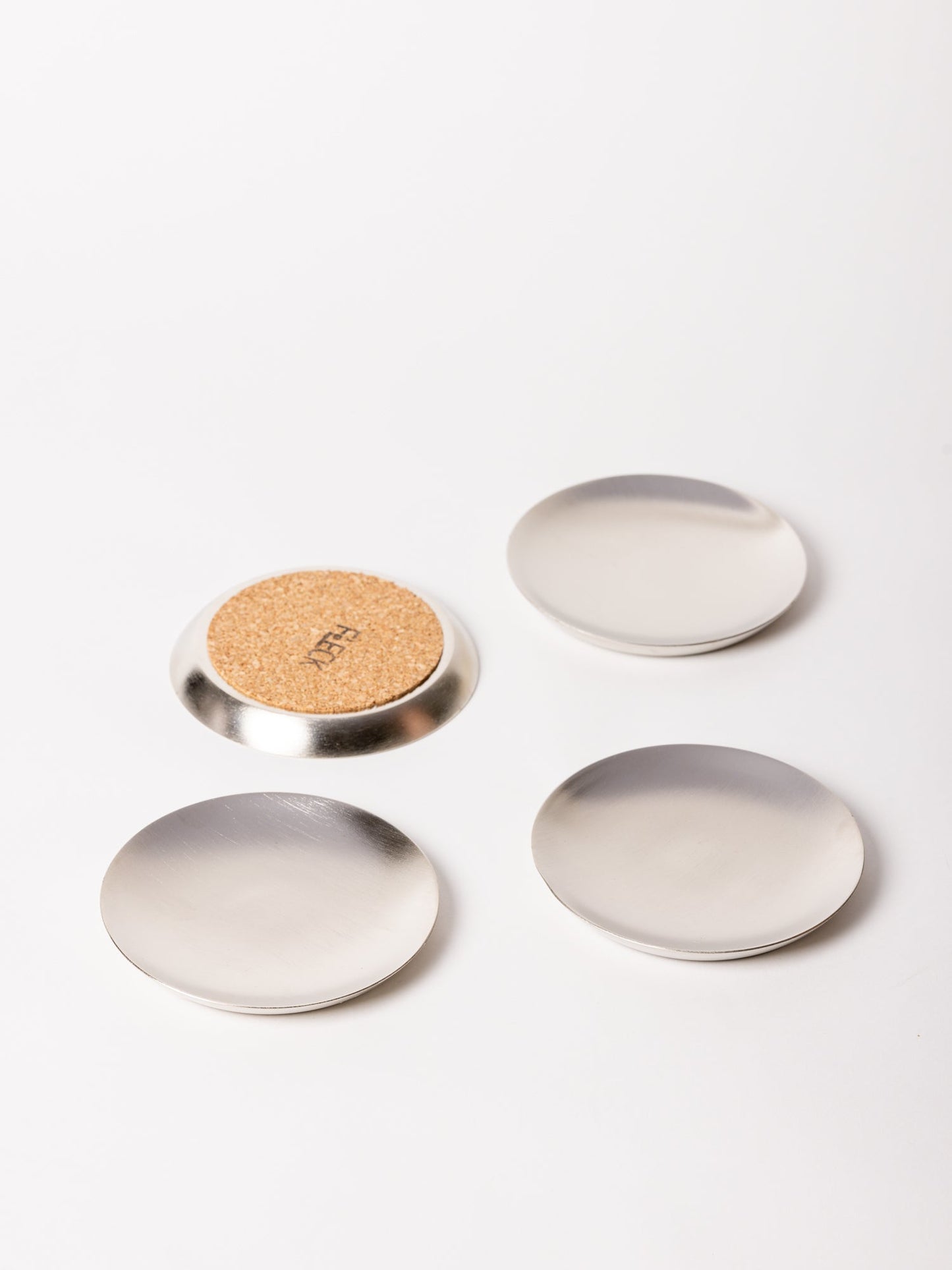 Brushed Mirror Aluminium Coasters