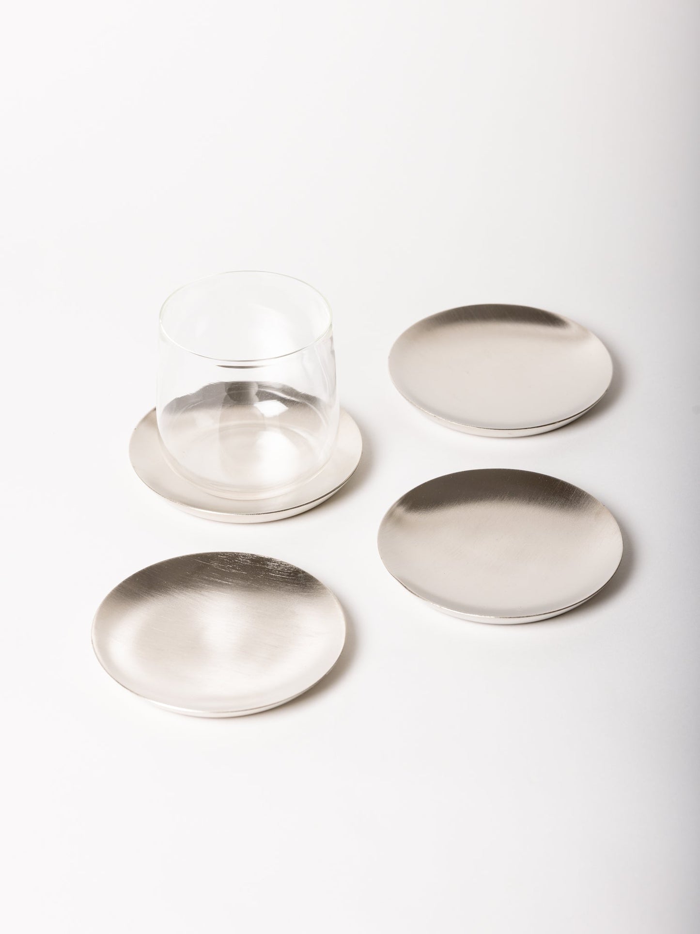 Brushed Mirror Aluminium Coasters