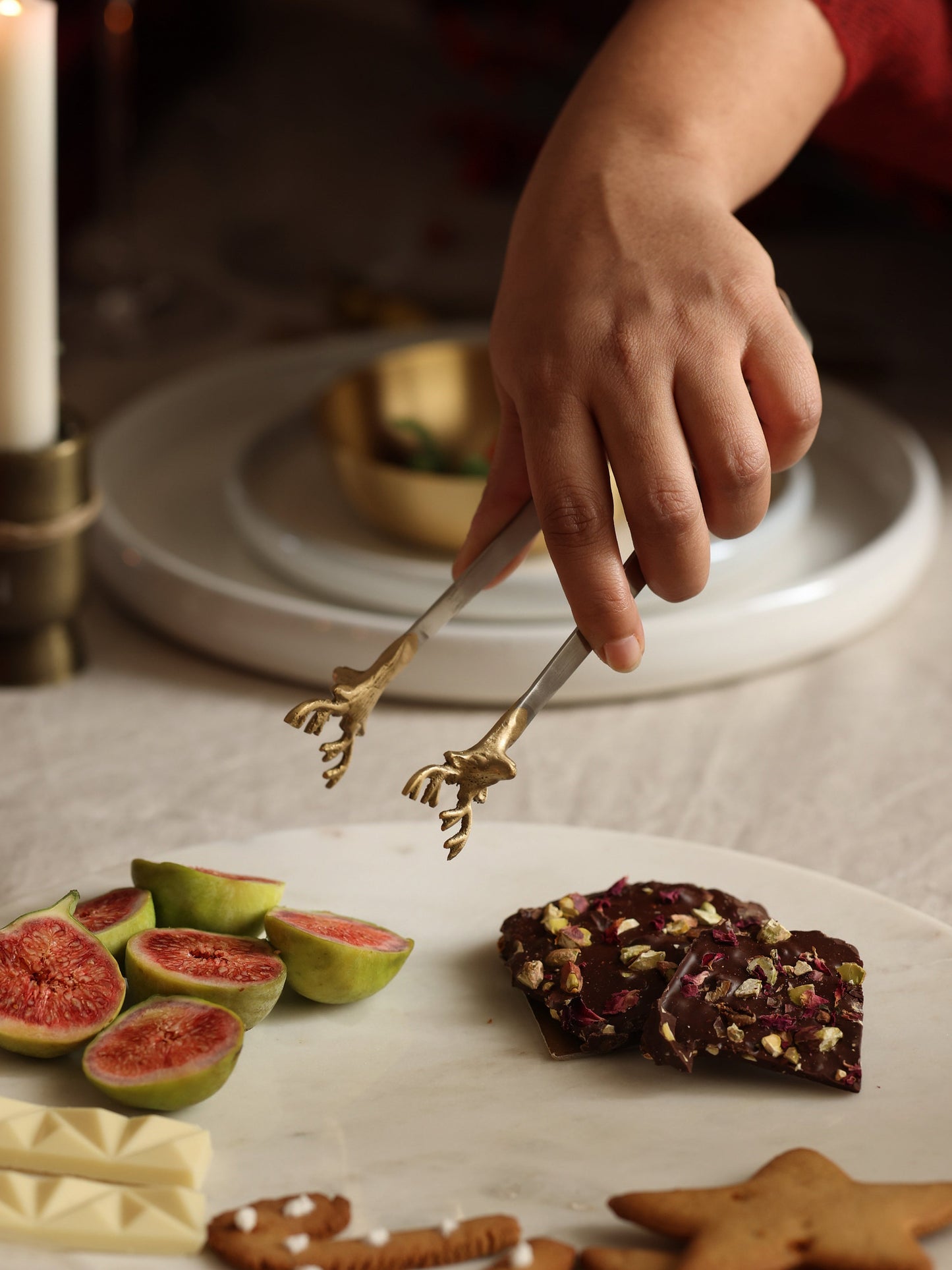 Deer brass and steel Tongs picking food
