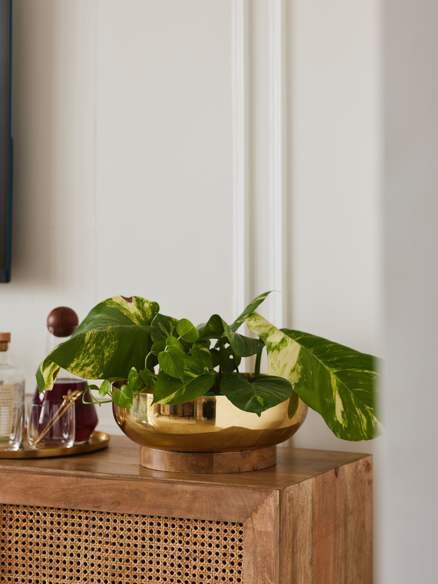 Footed Brass Decorative Centerpiece Bowl