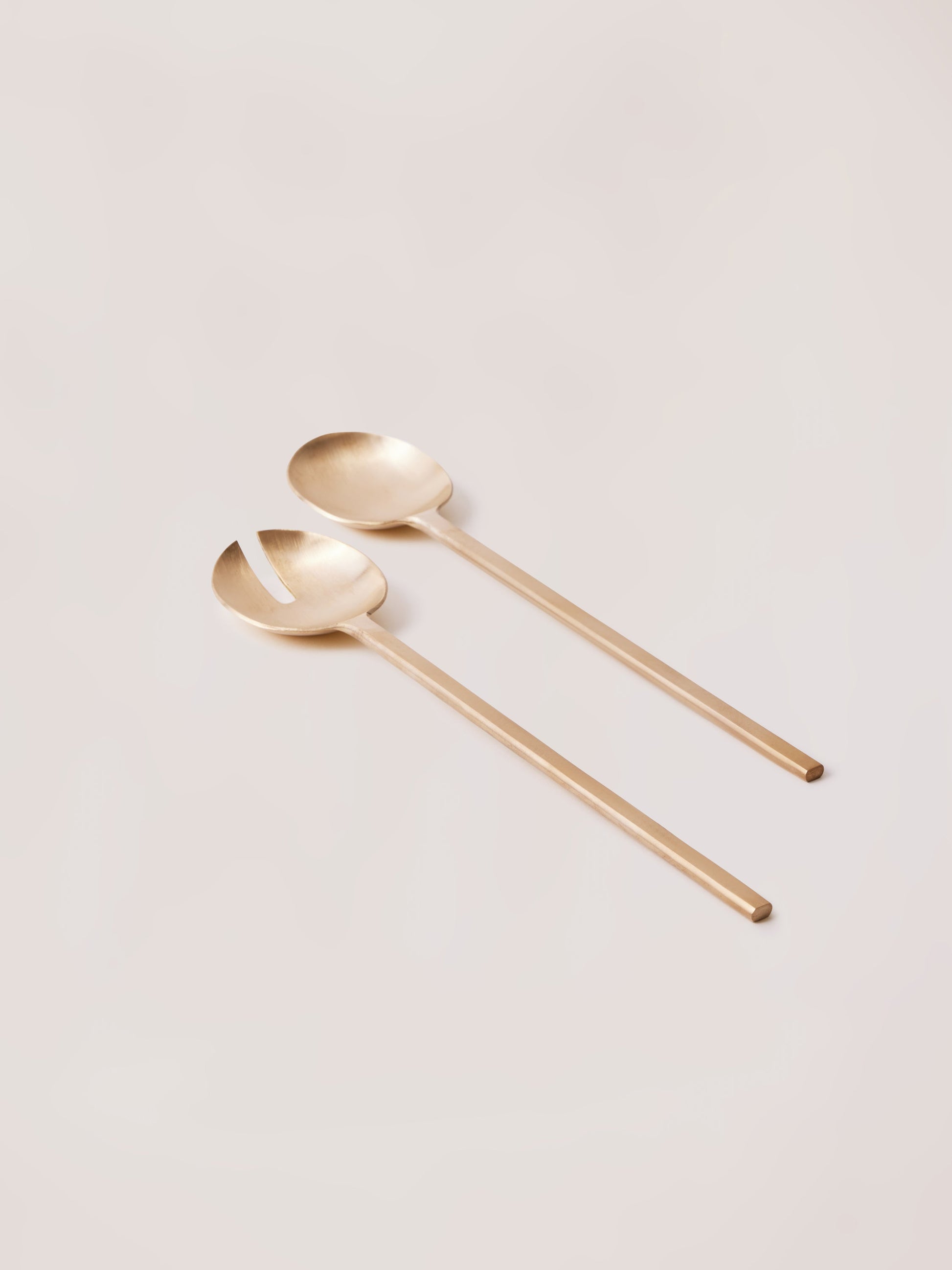 Champagne Brass salad servers set of 2