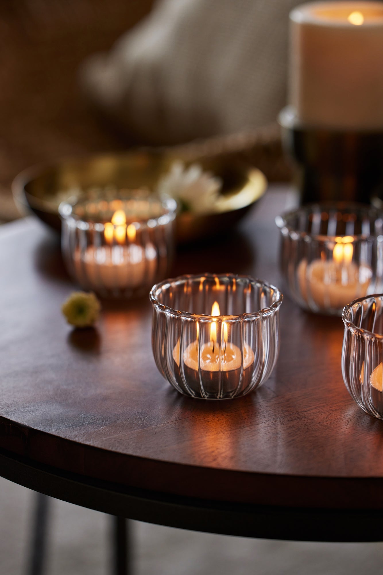 Kira glass tealight holder set of 4