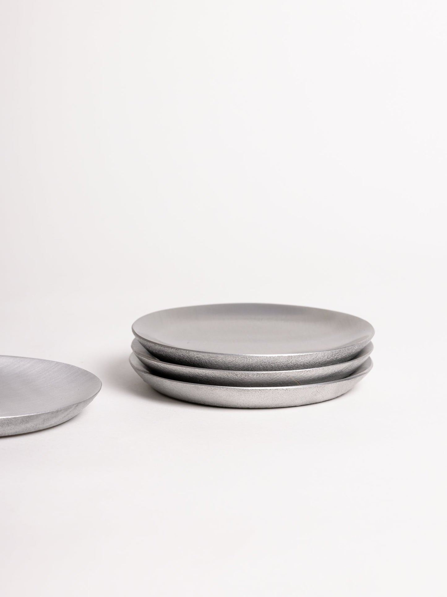 Raw Aluminium Coasters, Set of 4